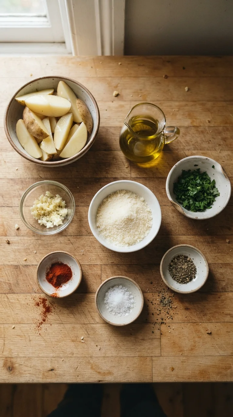Ingredients for Crispy Air Fryer Potato Wedges