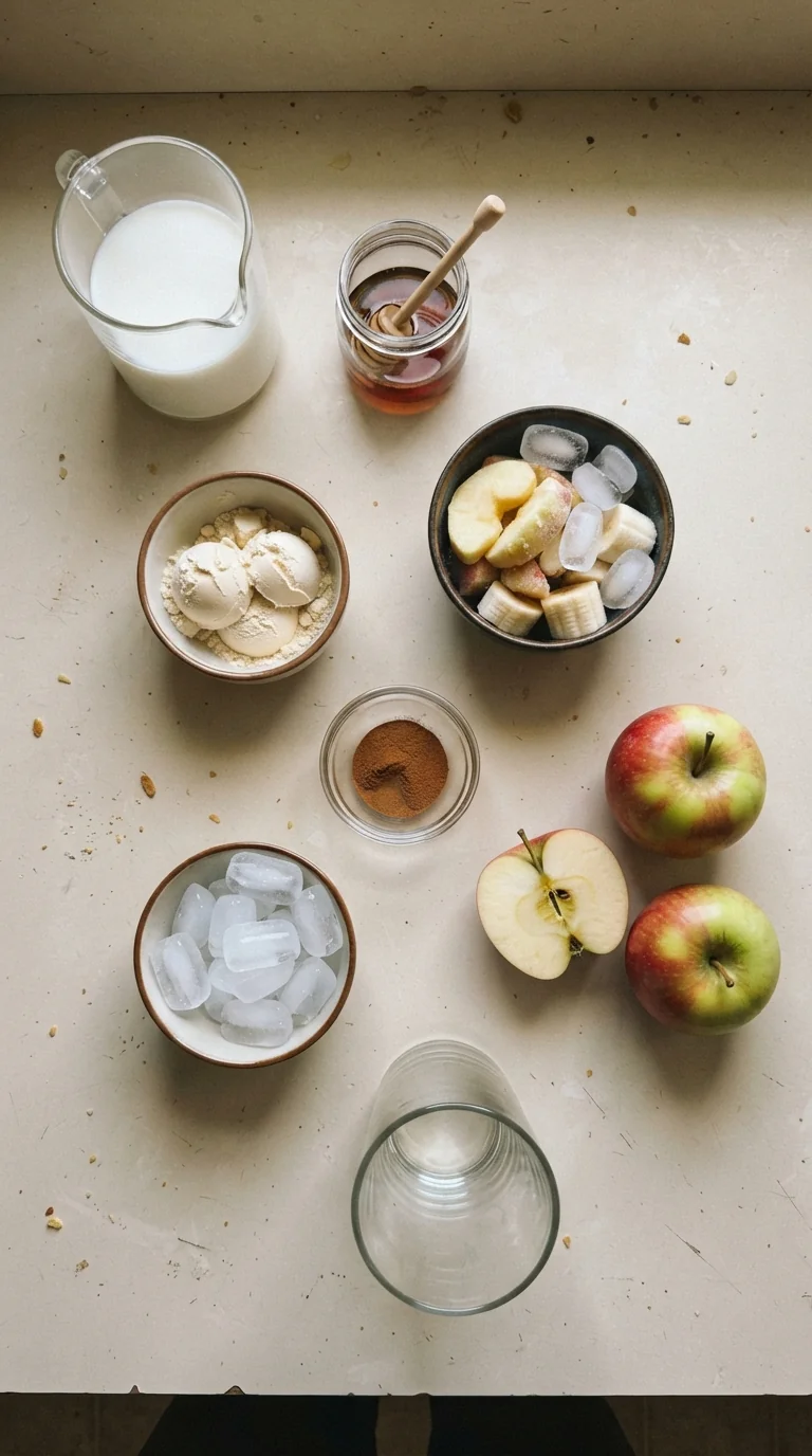 Ingredients for Creamy Apple Pie Smoothie Recipe