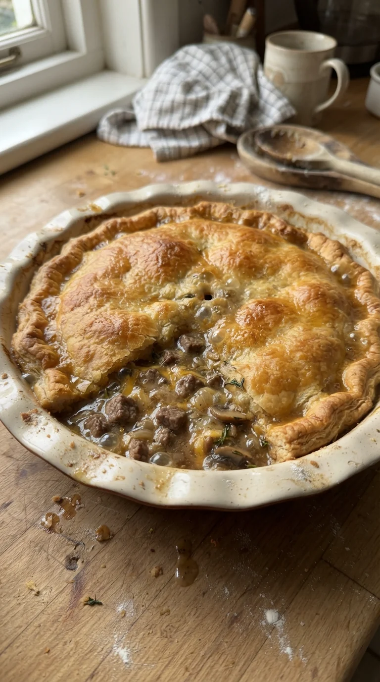 Step-by-step cooking of Savory Beef and Cheddar Pie