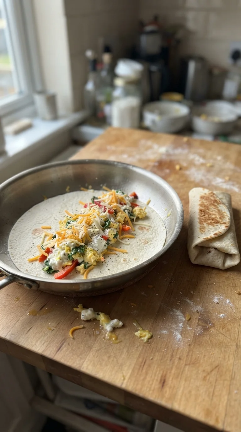 Step-by-step cooking of Cottage Cheese Breakfast Wrap