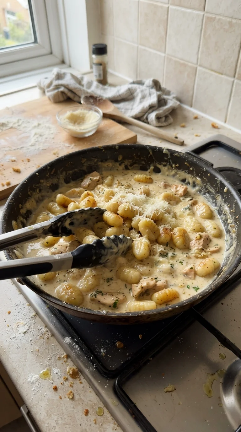 Step-by-step cooking of Creamy Chicken and Gnocchi Skillet