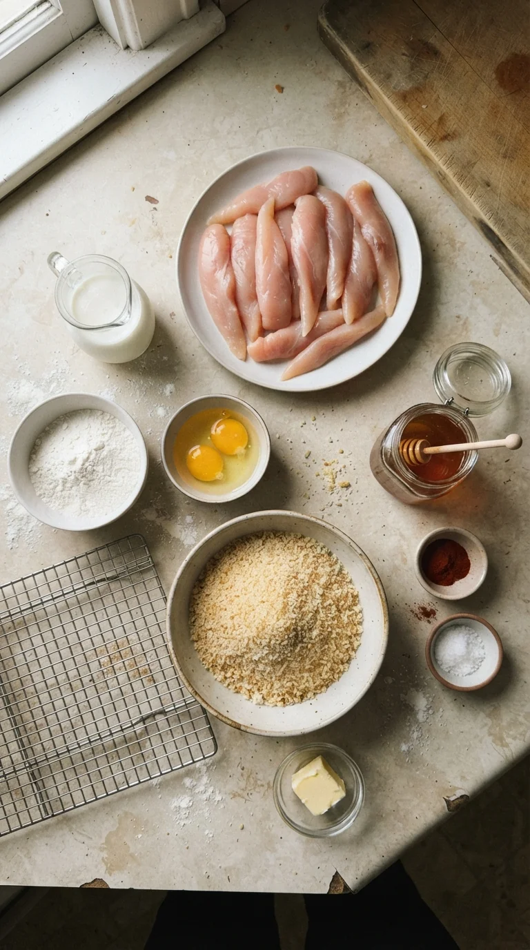 Ingredients for Crispy Honey Butter Chicken Tenders