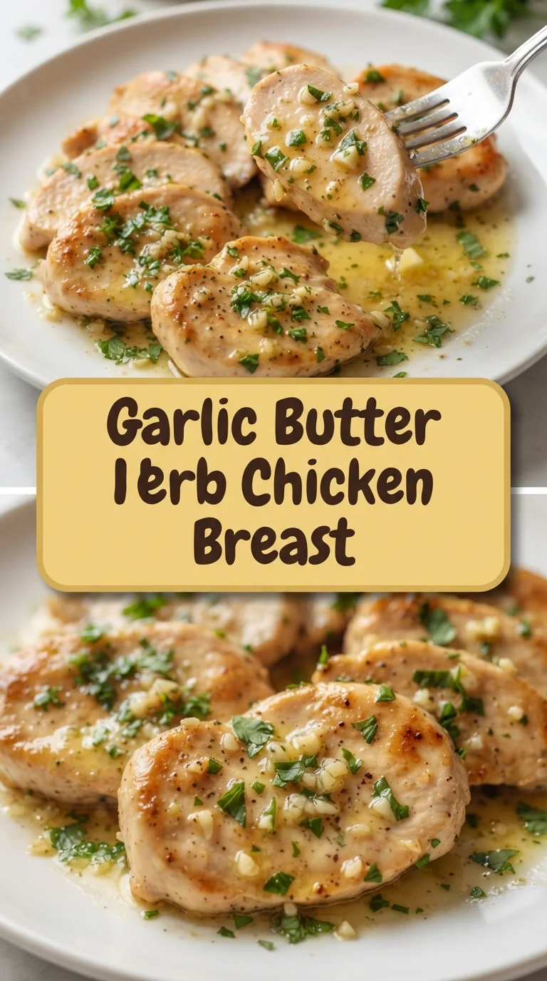 Golden chicken medallions coated in glossy garlic butter with chopped parsley garnish.