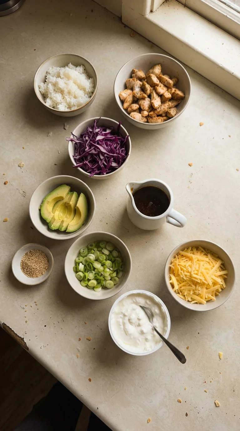Ingredients for Savory Cottage Cheese Bowl
