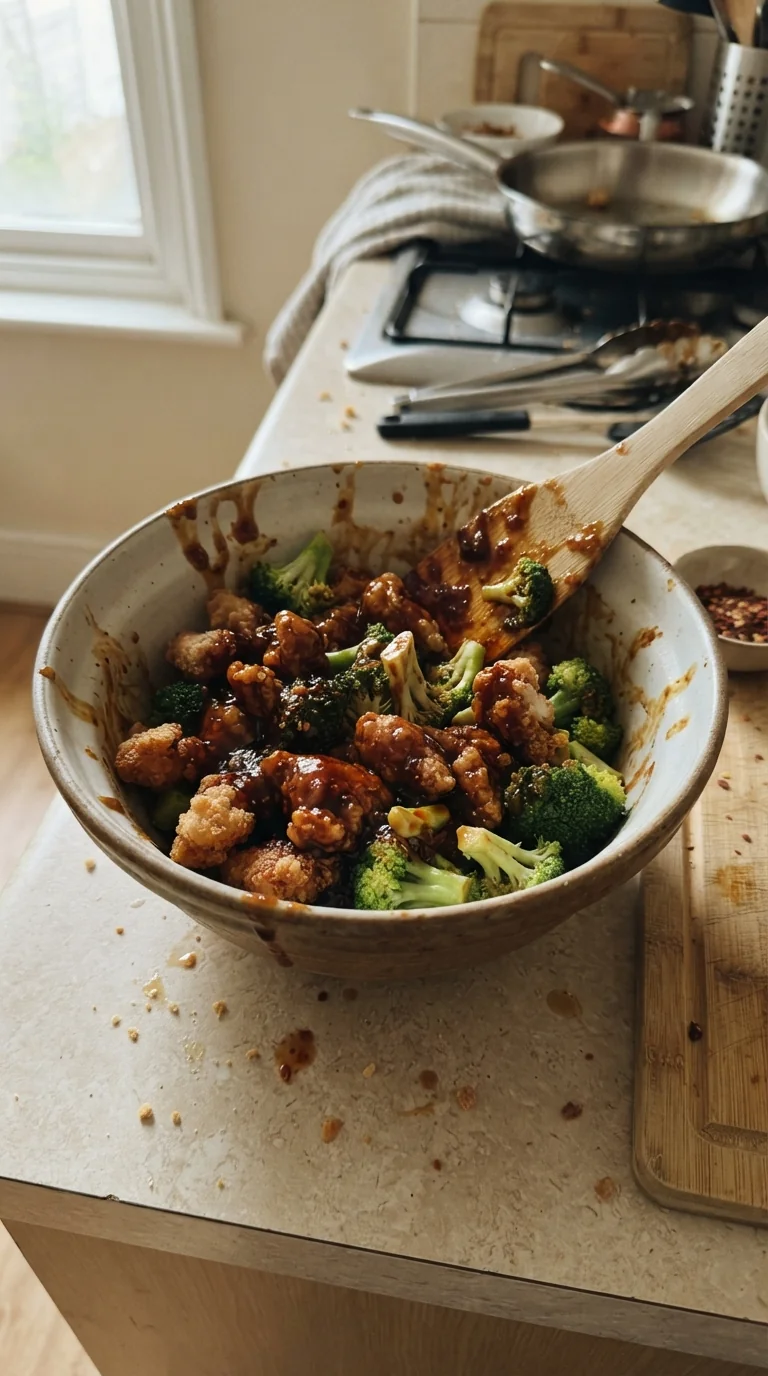 Step-by-step cooking of Spicy Broccoli Chicken Stir-Fry