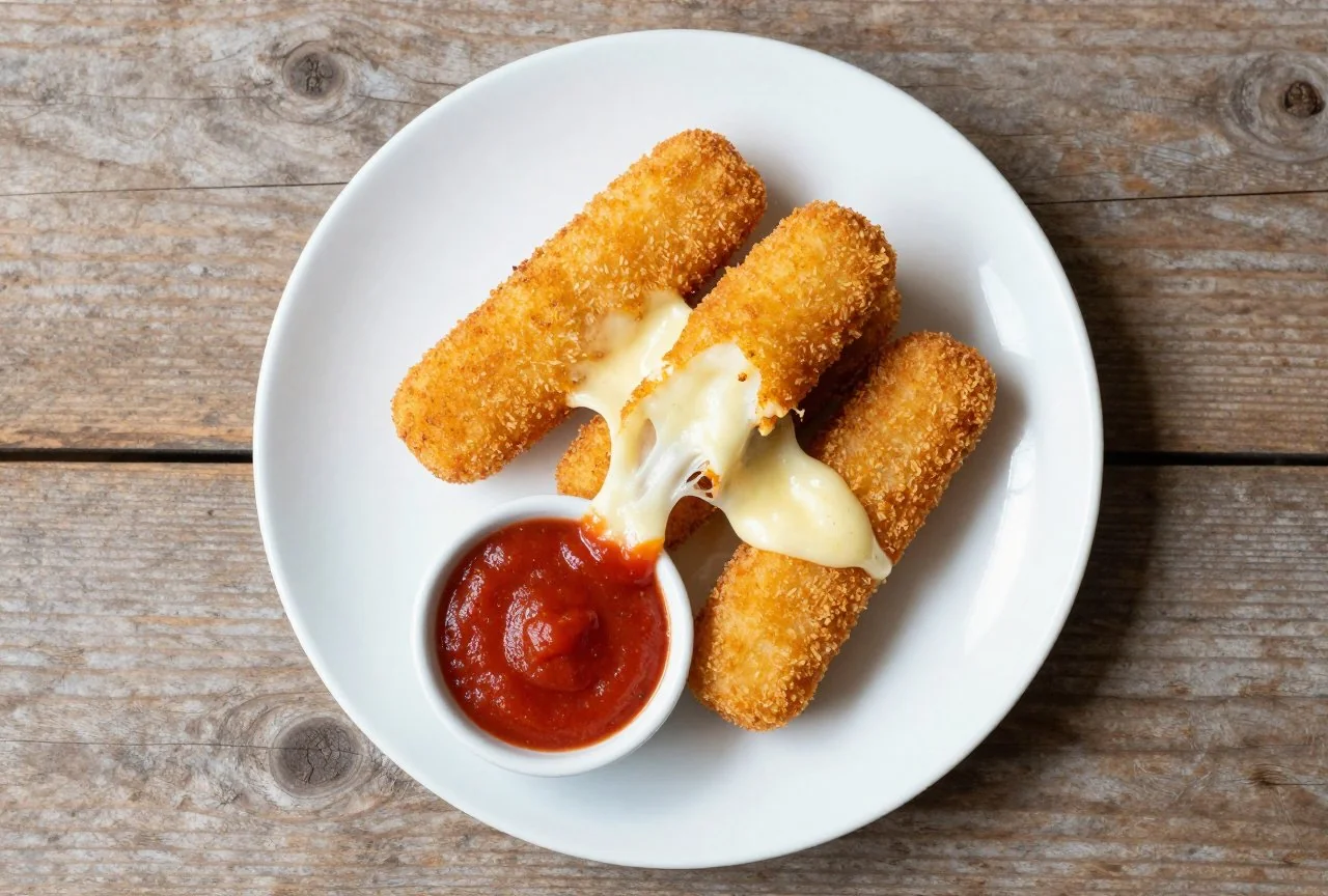 Crispy Mozzarella Sticks with Marinara Sauce