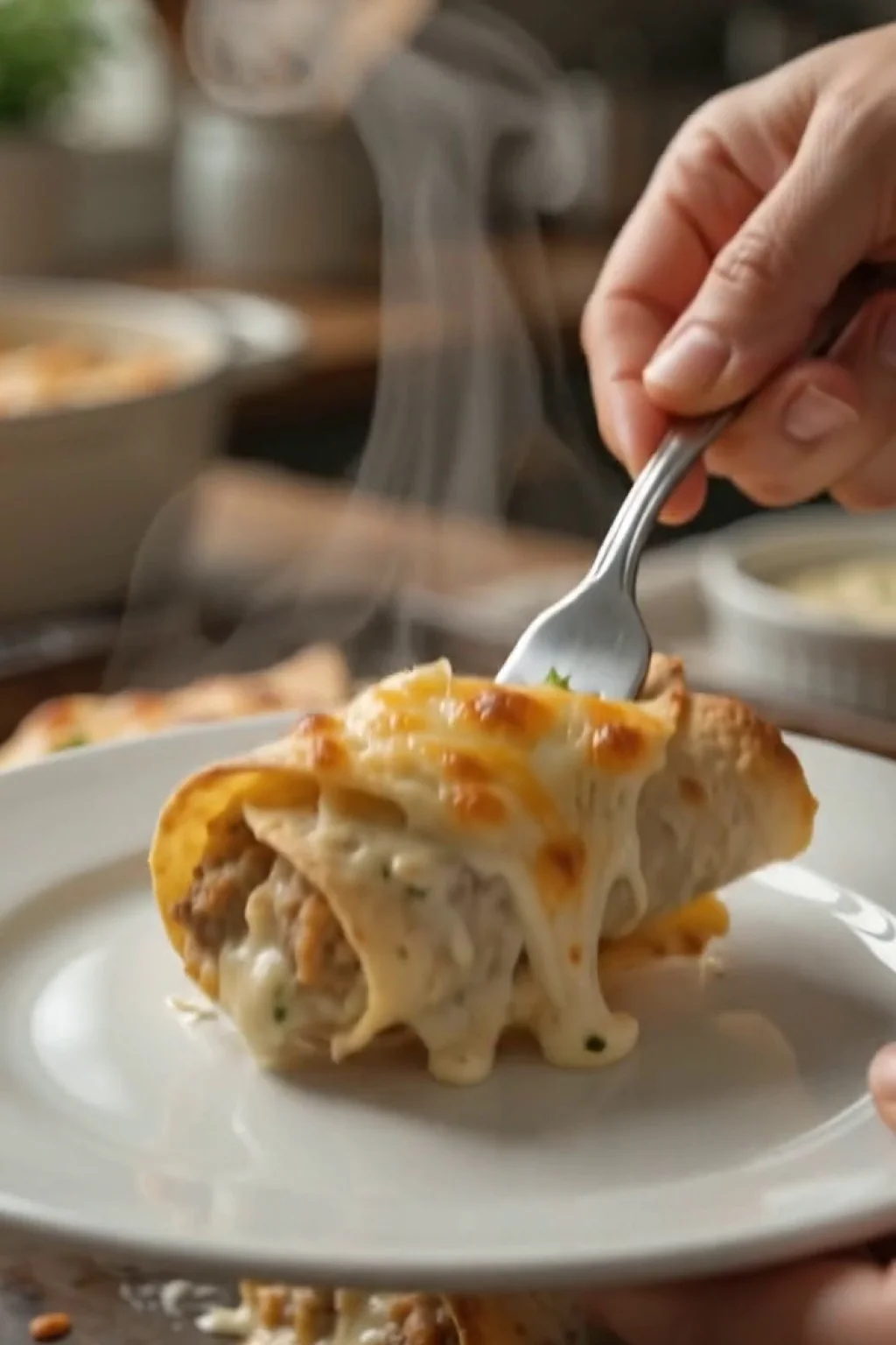 Cheesy Chicken Alfredo Tortilla Roll-Ups