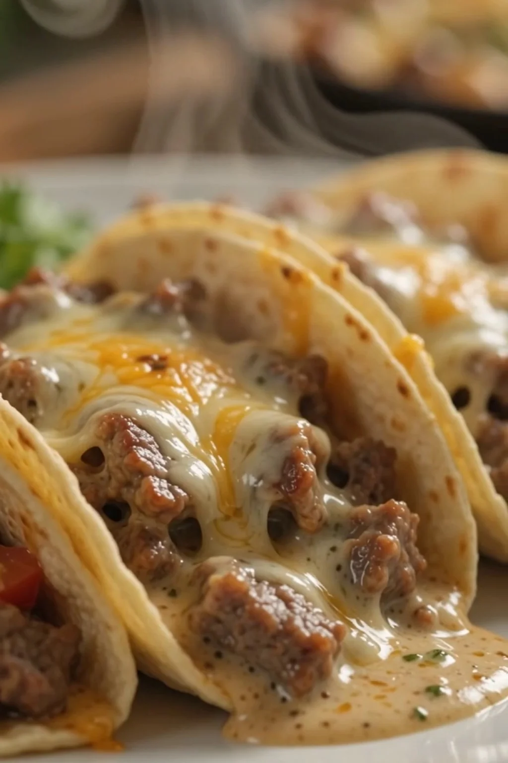 Creamy Cheesy Beef Tacos