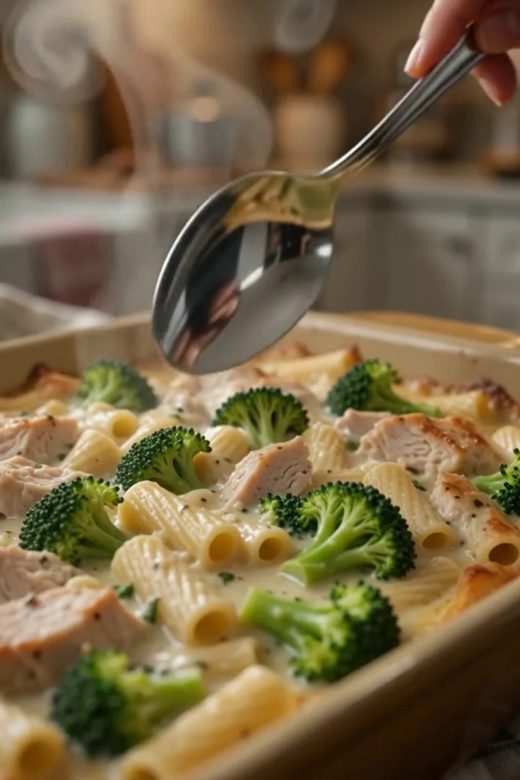 Creamy Chicken and Broccoli Baked Alfredo
