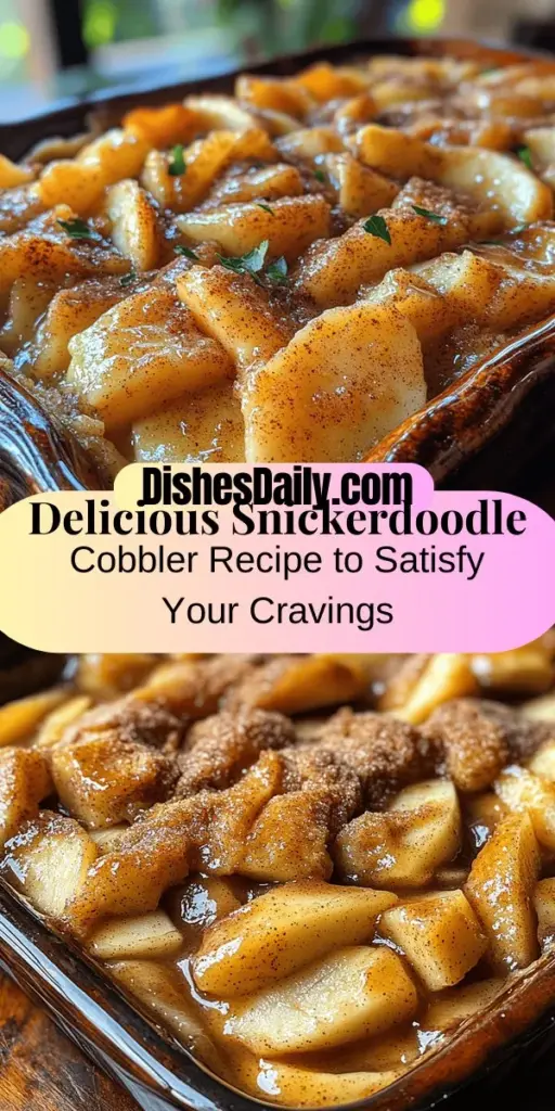 Discover the heartwarming delight of Snickerdoodle Cobbler, a dessert that beautifully blends the comforting flavors of snickerdoodle cookies with the tart sweetness of baked apples. With a soft cookie base, spiced apple filling, and a crispy cinnamon-sugar topping, this cobbler is the perfect choice for gatherings and cozy nights at home. Easy to make and full of nostalgic charm, it promises to create cherished memories with every bite. Treat yourself and your loved ones to this irresistible dessert that celebrates the joys of baking!