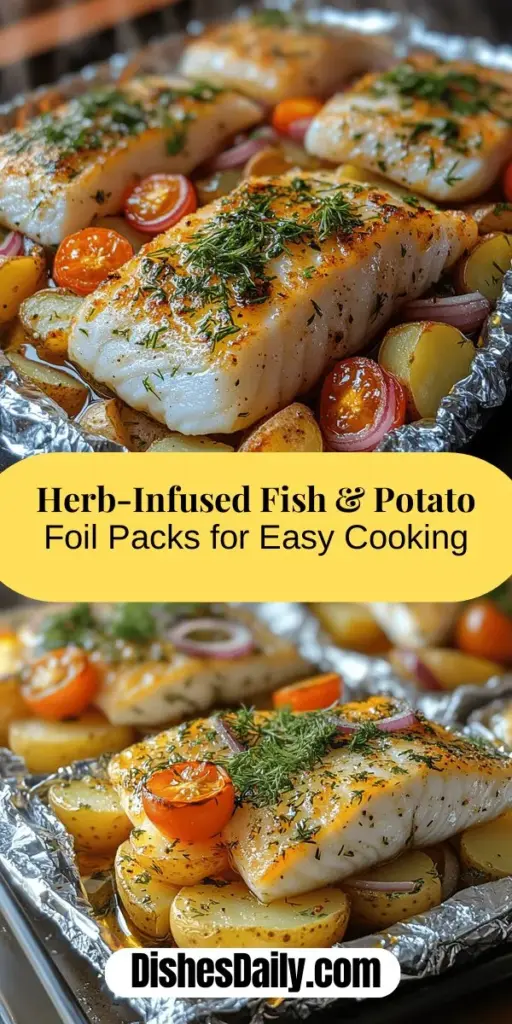 Discover the joy of cooking with Herb-Infused Fish & Potato Foil Packs, a simple and healthy meal option perfect for any occasion. These flavorful foil packs combine flaky white fish, tender potatoes, and vibrant vegetables, all infused with aromatic herbs and zesty lemon. Ideal for quick weeknight dinners or outdoor grilling, they offer easy cleanup and endless ingredient versatility. Enjoy a delicious and visually appealing dish that everyone will love!