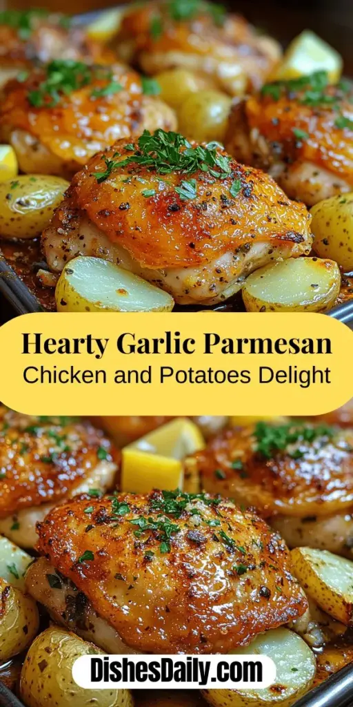 Discover the mouthwatering Garlic Parmesan Chicken and Potatoes, a perfect blend of savory garlic, rich Parmesan cheese, juicy chicken, and tender baby potatoes. This easy-to-follow recipe is ideal for family dinners or cozy nights in, offering hearty comfort food in under an hour. With just a few ingredients, you can create a flavorful meal that's sure to impress. Try it today and bring this delicious dish home to your table!