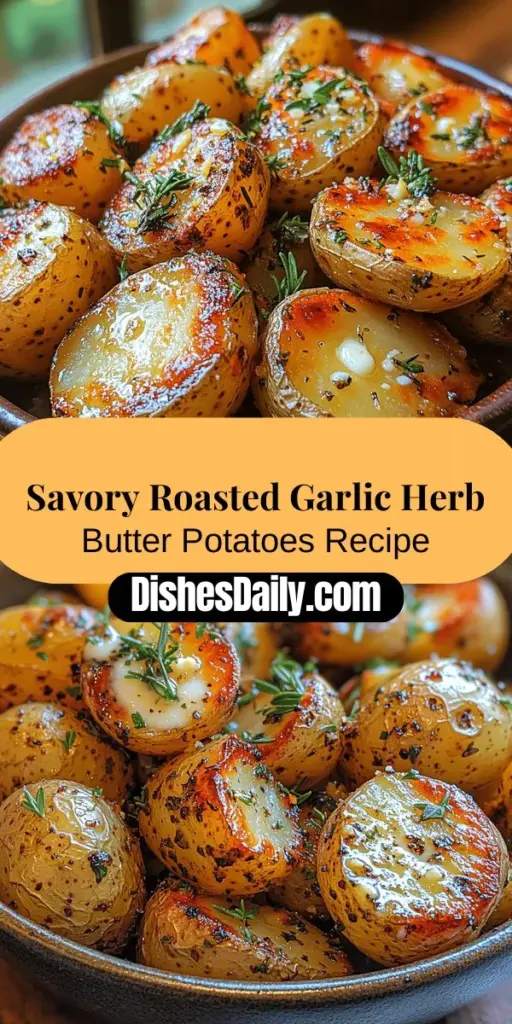 Create a culinary masterpiece with Roasted Garlic Herb Butter Potatoes, the perfect side dish that brings comfort and flavor to any meal. These delicious baby potatoes are roasted to crispy perfection and infused with a rich blend of roasted garlic and fresh herbs like rosemary, thyme, and parsley. Easy to make and full of satisfying flavors, this dish is ideal for family dinners or special occasions. Impress your guests with this aromatic and heartwarming recipe that highlights the humble potato in a delightful way.