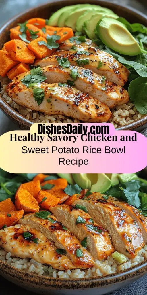 Discover the delicious Savory Chicken & Sweet Potato Rice Bowl, a healthy meal that's perfect for busy weeknights or meal prep. This dish combines the lean protein of chicken, nutrient-rich sweet potatoes, and wholesome brown rice for a satisfying and nourishing dinner. With its vibrant colors and customizable ingredients, this bowl offers endless flavor possibilities while delivering vital nutrients. Learn how to prepare this simple yet flavorful recipe that the whole family will love!