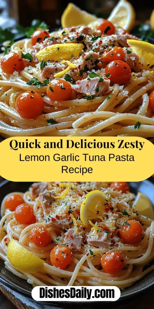 Discover the incredible flavors of Zesty Lemon Garlic Tuna Pasta, a quick and satisfying weeknight meal ready in under 30 minutes. This recipe blends the wholesome goodness of pasta with savory tuna, zesty lemon, and aromatic garlic, creating a delicious dish that the whole family will love. With fresh ingredients and simple steps, it's perfect for both novice cooks and seasoned chefs. Dive into a vibrant culinary experience that nourishes both body and soul!