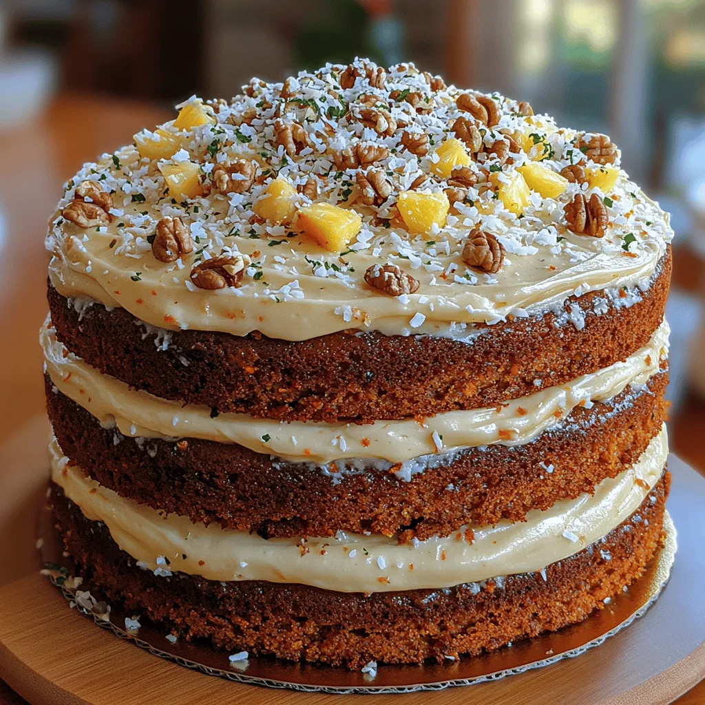 Welcome to the world of tropical flavors, where the allure of Hawaiian Carrot Pineapple Cake awaits. This delightful dessert is a symphony of taste, combining the natural sweetness of carrots and pineapple with warm spices that evoke a sense of comfort and joy. The moist texture of the cake, coupled with a generous layer of rich cream cheese frosting, makes it an irresistible treat for any occasion, be it a birthday party, a family gathering, or simply a sweet indulgence after dinner.