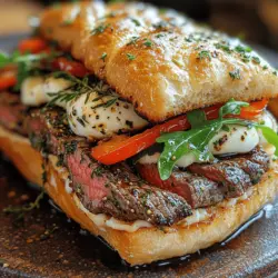 Imagine sinking your teeth into a perfectly crafted steak sandwich, where each bite reveals the succulent flavors of tender meat, aromatic herbs, and a hint of garlic. The Savory Garlic & Herb Steak Sandwich is more than just a meal; it's an experience that brings together the robust essence of well-cooked steak and the freshness of vibrant herbs. This dish not only satisfies hunger but also tantalizes the taste buds, making it a standout choice for both casual gatherings and special occasions.