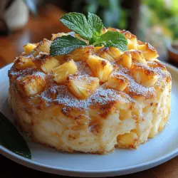 Angel food cake is a beloved dessert known for its ethereal lightness and airy texture, making it a favorite among cake enthusiasts. This cake, characterized by its fluffy and spongy structure, is traditionally made with just a few key ingredients: egg whites, sugar, and flour. The result is a cake that is not only visually appealing but also deliciously light on the palate. In this recipe, we elevate the classic angel food cake by introducing a key ingredient that adds a delightful tropical twist: crushed pineapple. The pineapple not only enhances the flavor profile but also adds moisture to the cake, ensuring each bite is bursting with freshness.