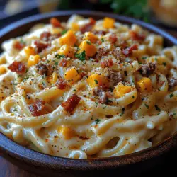 If you are on the hunt for a dish that perfectly marries two beloved comfort foods, look no further than loaded bacon cheeseburger Alfredo pasta. This indulgent meal combines the rich, creamy goodness of Alfredo sauce with the satisfying heartiness of a bacon cheeseburger, resulting in a dish that is as comforting as it is delicious. The fusion of flavors and textures creates an unforgettable dining experience that is sure to impress friends and family alike, making it a stellar addition to your weekly meal plan.