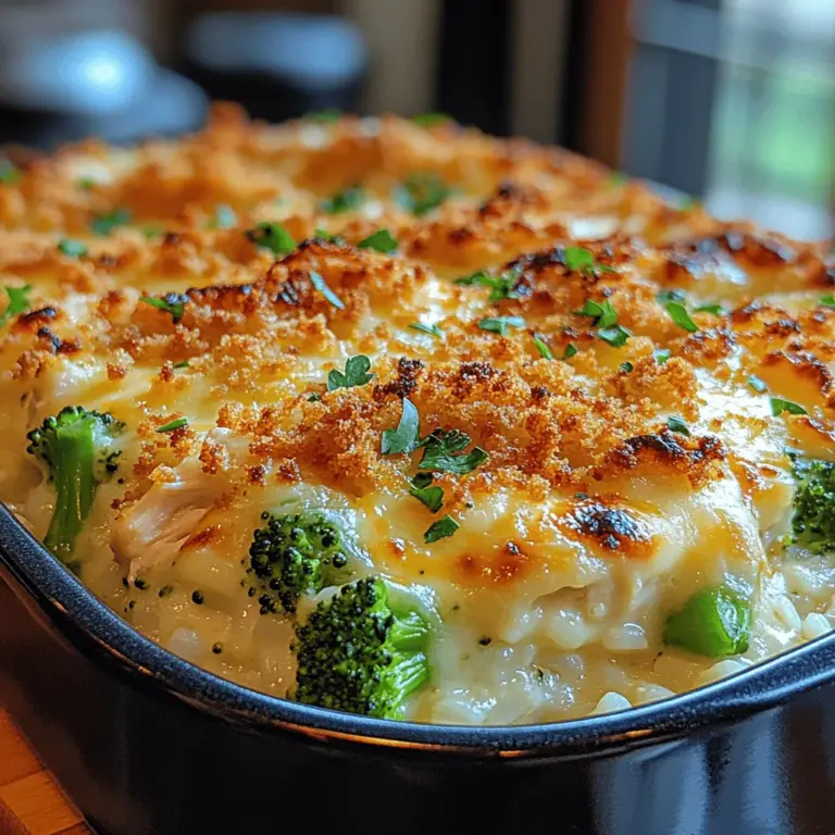 To create the perfect Cheesy Chicken Broccoli Rice Casserole, it’s essential to understand the role of each ingredient. Here, we will explore the base ingredients, spices, and optional elements that contribute to the casserole's flavor and texture.