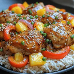 If you’re looking to transport your taste buds to a sunny paradise, look no further than the Tropical Teriyaki Chicken & Pineapple Delight. This vibrant dish marries the savory, umami-rich flavors of traditional teriyaki sauce with the sweet, juicy essence of fresh pineapple, resulting in a culinary experience that is both refreshing and satisfying. Perfect for a weeknight dinner or a weekend gathering, this recipe features easy preparation and healthy ingredients, making it a go-to choice for anyone looking to impress without spending hours in the kitchen.