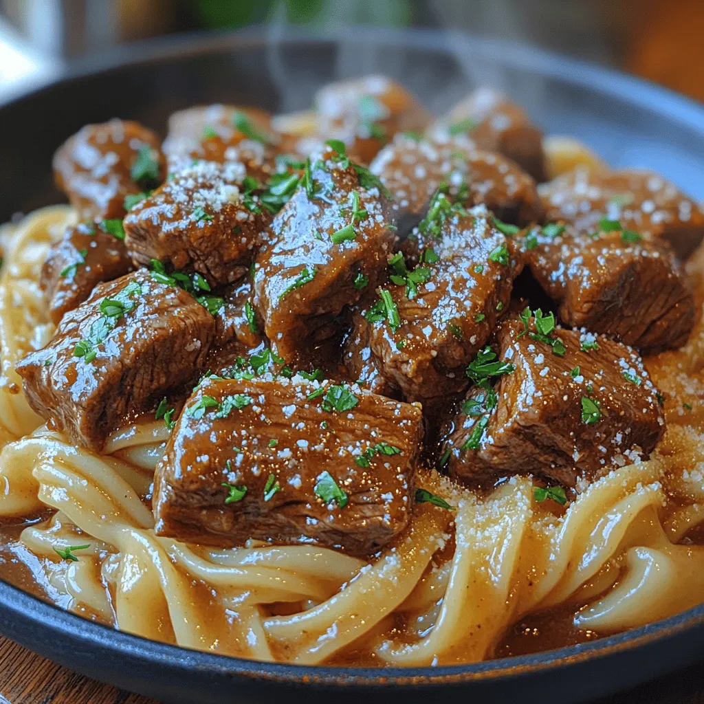 Imagine a plate graced with succulent beef tips, seared to perfection, resting atop a bed of luscious noodles that glisten with a buttery sheen. The sizzling sound as the beef hits the hot pan, the aromatic scents wafting through the kitchen, and the anticipation of the first bite—all these elements combine to make this dish a true culinary masterpiece. The beauty of Sizzling Beef Tips with Silky Buttery Noodles lies not only in its rich flavors but also in its straightforward preparation, making it accessible for cooks of all skill levels.
