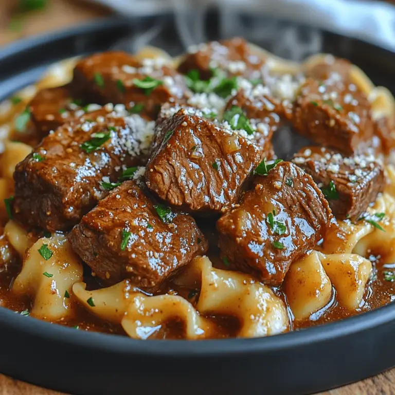 Imagine a plate graced with succulent beef tips, seared to perfection, resting atop a bed of luscious noodles that glisten with a buttery sheen. The sizzling sound as the beef hits the hot pan, the aromatic scents wafting through the kitchen, and the anticipation of the first bite—all these elements combine to make this dish a true culinary masterpiece. The beauty of Sizzling Beef Tips with Silky Buttery Noodles lies not only in its rich flavors but also in its straightforward preparation, making it accessible for cooks of all skill levels.