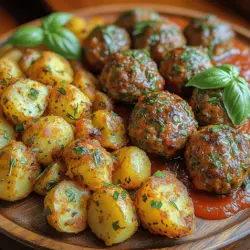 In the realm of comfort food, few dishes can rival the satisfying combination of savory herb-infused meatballs paired with a crispy potato medley. This recipe is not only a feast for the senses but also a versatile option that fits seamlessly into various occasions—whether it’s a cozy family dinner, a casual gathering with friends, or an impressive meal for entertaining guests. The delightful fusion of flavors and textures in this dish brings an element of home-cooked warmth to the table, making it an ideal choice for both weeknight meals and special celebrations.