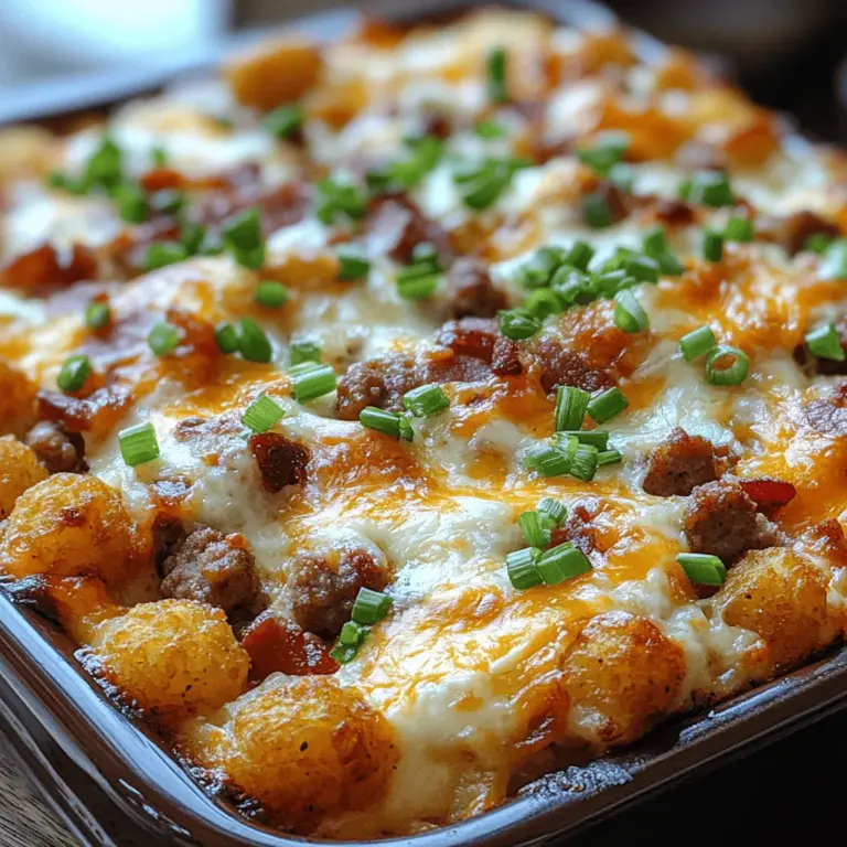 Picture a warm, hearty breakfast casserole that combines the beloved flavors of breakfast sausage, crispy bacon, and gooey cheese, all nestled atop a bed of crunchy tater tots. The Cracked Out Tater Tot Breakfast Casserole is not just a dish; it's an experience that brings joy to any morning gathering. This crowd-pleasing meal is perfect for a weekend brunch with friends, a cozy family gathering, or even a festive holiday breakfast. With its delightful combination of textures and flavors, it’s no wonder this casserole has gained popularity among breakfast enthusiasts.