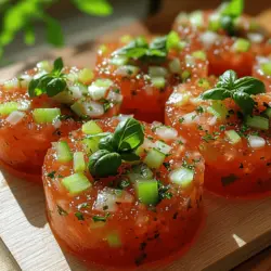 As summer approaches, we find ourselves searching for dishes that bring a refreshing twist to our gatherings and picnics. One such dish that stands out for its unique presentation and delightful taste is Tomato Aspic Delight. This elegant yet simple recipe is not only a feast for the eyes but also a celebration of fresh, seasonal ingredients that invigorate the palate. Whether served as a starter or a side dish, Tomato Aspic Delight is sure to impress your guests and add a vibrant touch to any table setting.