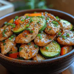 If you're looking for a quick, vibrant, and healthful dinner option, the Zesty Chicken Zucchini Stir Fry is a dish that should be on your culinary radar. This recipe not only tantalizes the taste buds with its delightful medley of flavors but also offers a satisfying, nutritious meal that can be prepared in under 30 minutes. The combination of tender chicken, crisp zucchini, and colorful bell peppers creates a visually appealing dish that is as good for the eyes as it is for the palate.