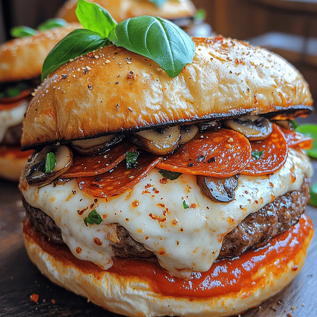 Welcome to a culinary adventure that marries two of the most popular comfort foods into one unforgettable dish: the Monster Pepperoni and Mushroom Pizza Burger. Imagine biting into a juicy beef burger topped with the classic flavors of pizza—savory pepperoni, rich mozzarella, and earthy mushrooms. This innovative fusion not only satisfies your cravings for both pizza and burgers but also creates a mouthwatering experience that is sure to impress your family and friends.