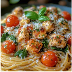 Pasta has long been a beloved staple in home cooking, gracing dinner tables around the world with its versatility and comforting presence. Whether served with a simple marinara or a rich Alfredo sauce, pasta dishes appeal to a wide range of palates and preferences, making them a favorite choice for families and gatherings alike. Among the myriad of pasta recipes available, Creamy Garlic Chicken Spaghetti stands out as a delightful blend of sophistication and comfort. This dish artfully combines tender spaghetti with succulent chicken, all enveloped in a luscious creamy garlic sauce that is as satisfying as it is flavorful.