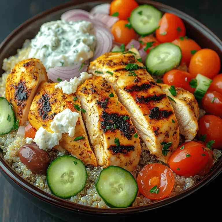 The Mediterranean diet is widely recognized for its vibrant flavors, wholesome ingredients, and numerous health benefits. This culinary approach emphasizes the consumption of fresh, seasonal produce, whole grains, lean proteins, and healthy fats, particularly olive oil. One dish that beautifully embodies the essence of this diet is the Greek Chicken Bowl. This recipe not only showcases the rich culinary heritage of Greece but also serves as a nourishing meal option that is packed with protein, healthy fats, and a colorful array of fresh vegetables.
