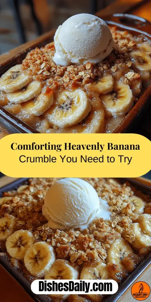 Indulge in the comforting taste of Heavenly Banana Crumble, a delicious and easy dessert that blends the sweetness of ripe bananas with a buttery, spiced crumble topping. Perfect for family gatherings or cozy nights, this recipe transforms overripe bananas into a nostalgic treat that fills the kitchen with enticing aromas. Follow simple steps to create a dessert that’s not only satisfying but also a delightful way to enjoy the goodness of bananas. Your friends and family will love this comforting delight!
