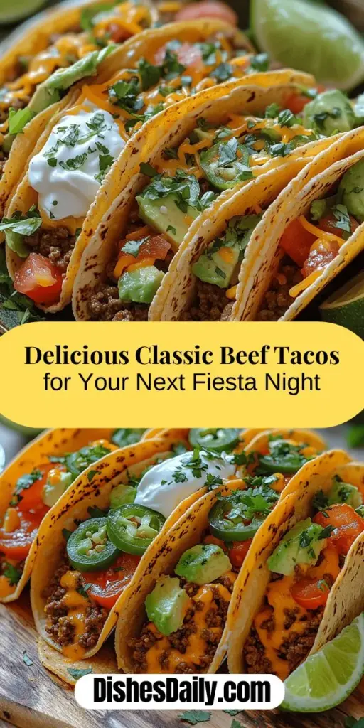 Discover the joy of creating Classic Beef Tacos Fiesta with this easy and flavorful recipe! Tacos transition from a street food favorite to a cherished family meal, bursting with customizable ingredients. Learn how to prepare savory ground beef with aromatic spices, choose fresh toppings, and perfectly warm your tortillas. This guide covers everything you need for a taco night filled with fun and creativity, making your dining experience special and delicious. Dive into the fiesta!