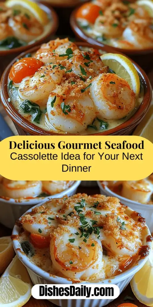 Indulge in the luxurious flavors of Gourmet Seafood Cassolette, a delightful twist on a classic French dish baked in individual pots. This recipe combines fresh seafood like shrimp, scallops, and mussels with aromatic herbs, seasonal vegetables, and a rich creamy sauce. Topped with melted Gruyère cheese, this dish offers a perfect balance of textures and flavors. Ideal for special occasions or a cozy night in, it’s a culinary experience that impresses and delights.