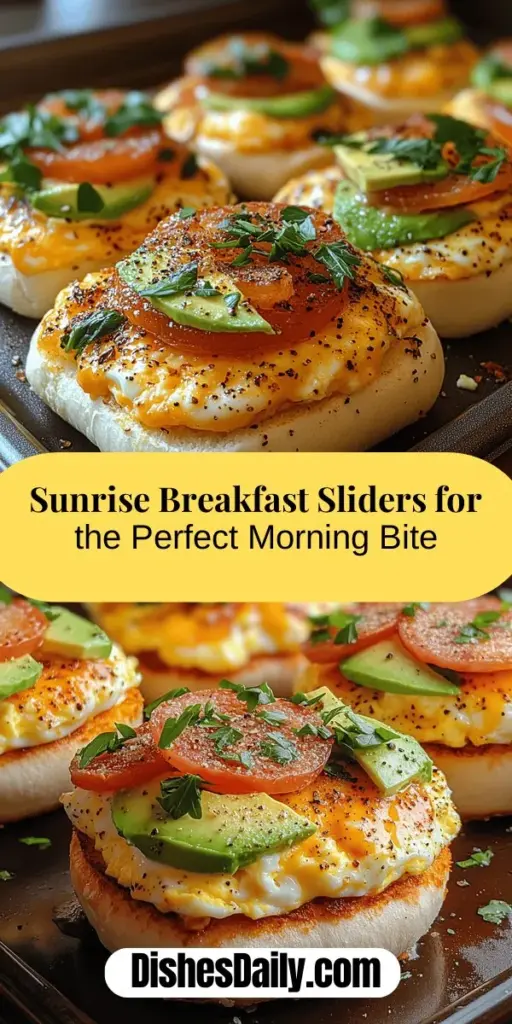 Start your day on a delicious note with Sunrise Breakfast Sliders! These delightful mini sandwiches combine fluffy eggs, crispy bacon, creamy avocado, and fresh greens, all nestled in soft slider buns. Perfect for busy mornings, brunch gatherings, or as a fun appetizer, these sliders are not only tasty but also nutritious, packed with protein and healthy fats. Enjoy these versatile bites and make breakfast a delightful experience every day!