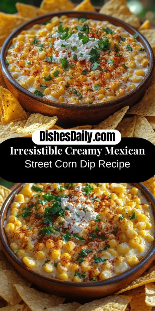 Discover the joys of Creamy Mexican Street Corn Dip, a delicious appetizer that transforms traditional Mexican street corn into a shareable delight. Combining sweet corn with creamy ingredients, this dip captures the festive flavors of elote, perfect for any occasion, from casual gatherings to game day. Learn about its origins, key ingredients, and step-by-step instructions to create this crowd-pleaser in your kitchen. Enjoy a taste of Mexico that's sure to impress!