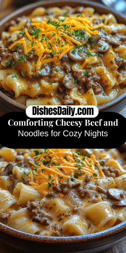 Discover the cozy comfort of Cheesy Beef and Noodles Delight, a family favorite that brings together the rich flavors of ground beef, creamy sauce, and melted cheese. Perfect for weeknight dinners or special gatherings, this easy recipe caters to novice cooks and seasoned chefs alike. With minimal prep and cook time, enjoy a hearty meal that evokes nostalgia and creates lasting memories around the dinner table. Elevate your comfort food repertoire today!
