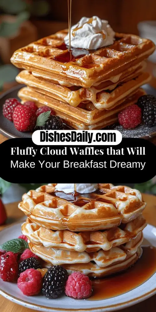 Indulge in the ultimate breakfast treat with this Fluffy Cloud Waffles recipe! These light and airy waffles are a delightful way to start your day, perfect for family gatherings or cozy brunches. Made with simple ingredients, you can customize them with fresh fruits, whipped cream, or your favorite toppings. Experience the joy of homemade waffles that not only taste amazing but also create wonderful memories in the kitchen. Try them today and elevate your breakfast game!