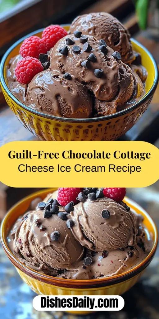 Discover a delicious way to indulge without the guilt with Guilt-Free Chocolate Cottage Cheese Ice Cream. This creamy and rich dessert combines low-fat cottage cheese, unsweetened cocoa powder, and natural sweeteners to create a healthy treat that satisfies chocolate cravings. Packed with protein and essential nutrients, it's perfect for weight management and athletes alike. Simple to make, customizable, and irresistibly tasty, this ice cream is your new go-to dessert. Enjoy a guilt-free scoop today!
