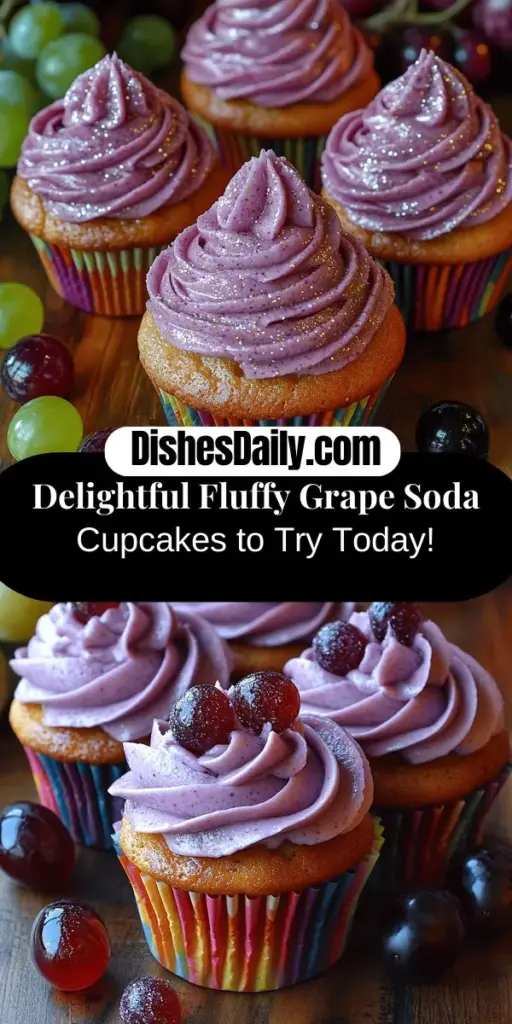 Discover the joy of baking with these Fluffy Grape Soda Cupcakes, a whimsical treat infused with nostalgic flavors. Perfectly fluffy and bursting with the refreshing taste of grape soda, these cupcakes are sure to be a hit at any gathering. The sweet and tangy frosting complements each bite, while optional garnishes add a fun touch. Dive into this easy-to-follow recipe and bring a delightful twist to your dessert table that will charm guests of all ages.