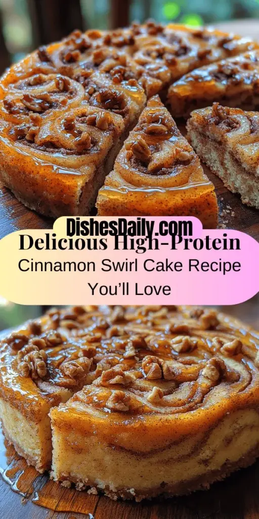 Discover the delightful blend of health and flavor with our High-Protein Cinnamon Swirl Cake. Perfect for breakfast, snacks, or dessert, this cake combines wholesome ingredients like almond flour, Greek yogurt, and cinnamon for a tasty treat that supports your nutritional goals. Rich in protein yet low in sugar, it satisfies cravings while providing essential nutrients. Enjoy it on its own or pair it with yogurt for extra creaminess. Treat yourself to indulgence without guilt!