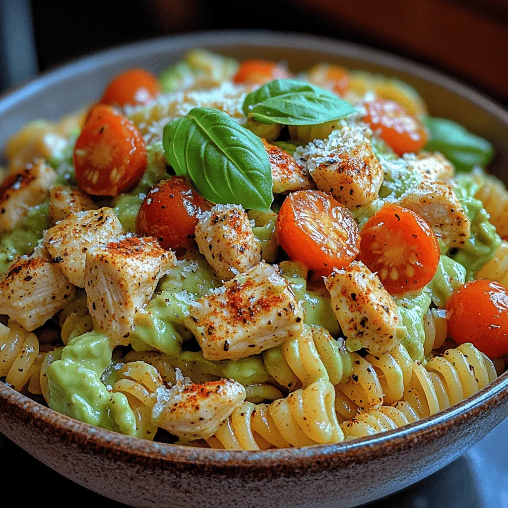 The Creamy Chicken Avocado Pasta is the epitome of comfort food. It’s rich, satisfying, and delicious, yet surprisingly easy to prepare. The use of avocado as a base for the sauce not only provides a creamy texture but also infuses the dish with a wealth of health benefits. Avocados are known for their high content of healthy fats, vitamins, and minerals that contribute to overall wellness. This dish allows you to indulge without the guilt, making it a favorite for those seeking a balanced diet.