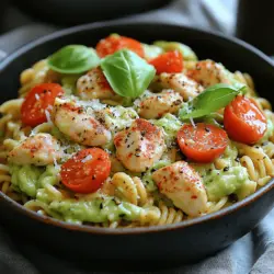 The Creamy Chicken Avocado Pasta is the epitome of comfort food. It’s rich, satisfying, and delicious, yet surprisingly easy to prepare. The use of avocado as a base for the sauce not only provides a creamy texture but also infuses the dish with a wealth of health benefits. Avocados are known for their high content of healthy fats, vitamins, and minerals that contribute to overall wellness. This dish allows you to indulge without the guilt, making it a favorite for those seeking a balanced diet.