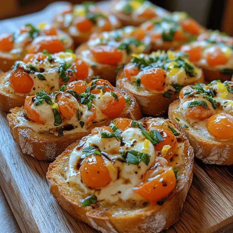 Bruschetta is a classic Italian appetizer that has transcended its humble origins to become a beloved dish worldwide. Traditionally made with toasted bread topped with various ingredients, bruschetta captures the essence of fresh, vibrant flavors that Italian cuisine is renowned for. Among the myriad variations of this dish, the Tangy Tomato Cream Bruschetta stands out as a delightful twist that combines creamy textures with zesty toppings, making it a perfect choice for any gathering, party, or casual dining experience.