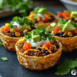 If you're looking for a fun and innovative way to serve tacos, look no further than Mini Taco Cups. These delightful little bites are a creative take on the traditional taco, combining all the beloved flavors we know and love into a convenient, bite-sized treat. Perfect for parties, game day, or a casual family dinner, Mini Taco Cups utilize wonton wrappers to create a crispy base that holds a savory mixture of meat, cheese, and spices. With their unique presentation and ease of preparation, they are sure to impress your guests and satisfy your cravings.