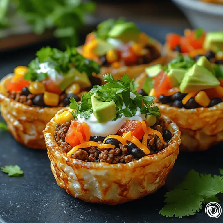If you're looking for a fun and innovative way to serve tacos, look no further than Mini Taco Cups. These delightful little bites are a creative take on the traditional taco, combining all the beloved flavors we know and love into a convenient, bite-sized treat. Perfect for parties, game day, or a casual family dinner, Mini Taco Cups utilize wonton wrappers to create a crispy base that holds a savory mixture of meat, cheese, and spices. With their unique presentation and ease of preparation, they are sure to impress your guests and satisfy your cravings.