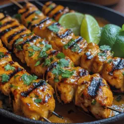 Imagine tender chicken marinated in a blend of bold flavors, grilled to perfection, and generously brushed with a rich, creamy peanut sauce. The combination of succulent chicken and the delightful crunch of skewers create a dish that is not just a meal but an experience. The Thai Peanut Chicken Skewers encapsulate the heart of Thai culinary philosophy: harmony in flavors and textures.